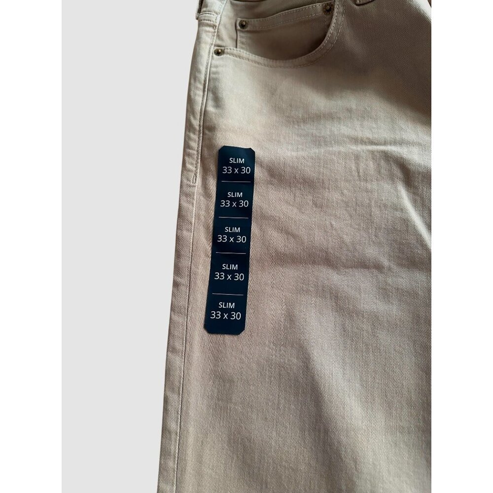 J.Crew Flex Slim Fit Mens Pants Beige Size 33x30 Made In Cambodia NWOT Preppy - Picture 4 of 15
